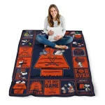 virginia cavaliers snoopy love blue quilt blanket best selling