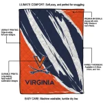virginia cavaliers stroke art blue white quilt blanket best selling