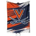 virginia cavaliers wild lines blue white quilt blanket best selling