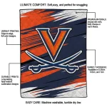 virginia cavaliers wild lines blue white quilt blanket best selling