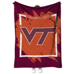 virginia tech hokies block border maroon quilt blanket best selling