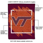 virginia tech hokies block border maroon quilt blanket best selling