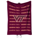 virginia tech hokies bold red maroon quilt blanket best selling