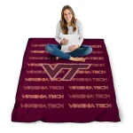 virginia tech hokies bold red maroon quilt blanket best selling