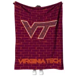 virginia tech hokies brick grid maroon quilt blanket best selling