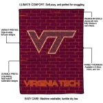 virginia tech hokies brick grid maroon quilt blanket best selling