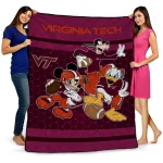 virginia tech hokies disney football maroon quilt blanket best selling