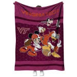 virginia tech hokies disney football maroon quilt blanket best selling