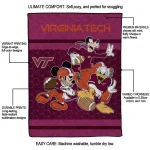 virginia tech hokies disney football maroon quilt blanket best selling