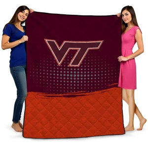 virginia tech hokies dot illusion maroon quilt blanket best selling