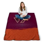 virginia tech hokies dot illusion maroon quilt blanket best selling