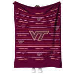 virginia tech hokies handdrawn stripes maroon quilt blanket best selling