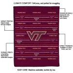 virginia tech hokies handdrawn stripes maroon quilt blanket best selling