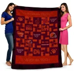 virginia tech hokies helmet heart maroon quilt blanket best selling