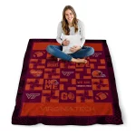 virginia tech hokies helmet heart maroon quilt blanket best selling