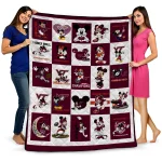 Virginia Tech Hokies Mickey Mouse Motif Maroon White Quilt Blanket 1 virginia tech hokies mickey mouse motif maroon white quilt blanket best selling