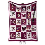 virginia tech hokies mickey mouse motif maroon white quilt blanket best selling