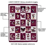 virginia tech hokies mickey mouse motif maroon white quilt blanket best selling