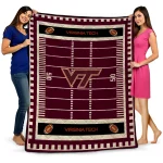 virginia tech hokies mickey player maroon quilt blanket best selling