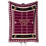 virginia tech hokies mickey player maroon quilt blanket best selling