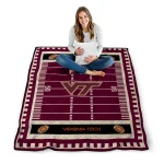 virginia tech hokies mickey player maroon quilt blanket best selling