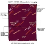 virginia tech hokies sketch lines maroon quilt blanket best selling