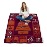 virginia tech hokies snoopy love maroon quilt blanket best selling