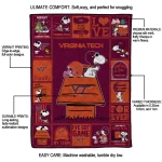 virginia tech hokies snoopy love maroon quilt blanket best selling