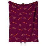 virginia tech hokies solid classic maroon quilt blanket best selling