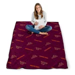 virginia tech hokies solid classic maroon quilt blanket best selling