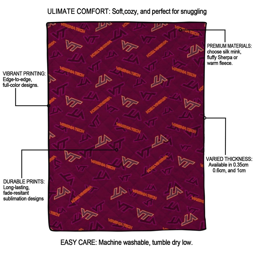 virginia tech hokies solid classic maroon quilt blanket latest model virginia tech hokies solid classic maroon quilt blanket latest model