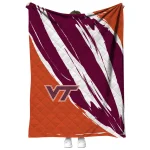 virginia tech hokies stroke art maroon white quilt blanket best selling