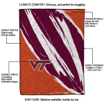 virginia tech hokies stroke art maroon white quilt blanket best selling