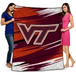 virginia tech hokies wild lines maroon white quilt blanket best selling