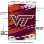 virginia tech hokies wild lines maroon white quilt blanket best selling