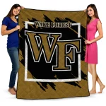 wake forest demon deacons block border gold quilt blanket best selling