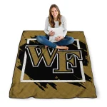 wake forest demon deacons block border gold quilt blanket best selling
