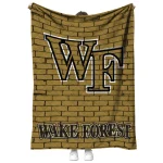wake forest demon deacons brick grid gold quilt blanket best selling