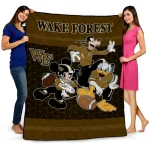 wake forest demon deacons disney football gold quilt blanket best selling