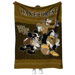 wake forest demon deacons disney football gold quilt blanket best selling