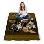 wake forest demon deacons disney football gold quilt blanket best selling
