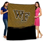 wake forest demon deacons dot illusion gold quilt blanket best selling