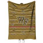 wake forest demon deacons handdrawn stripes gold quilt blanket best selling