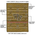 wake forest demon deacons handdrawn stripes gold quilt blanket best selling