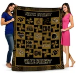 wake forest demon deacons helmet heart gold quilt blanket best selling