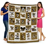 wake forest demon deacons mickey mouse motif gold white quilt blanket best selling