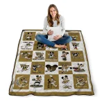 wake forest demon deacons mickey mouse motif gold white quilt blanket best selling
