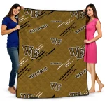 wake forest demon deacons sketch lines gold quilt blanket best selling