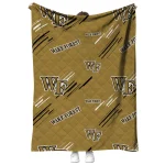 wake forest demon deacons sketch lines gold quilt blanket best selling