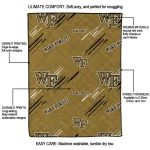 wake forest demon deacons sketch lines gold quilt blanket best selling